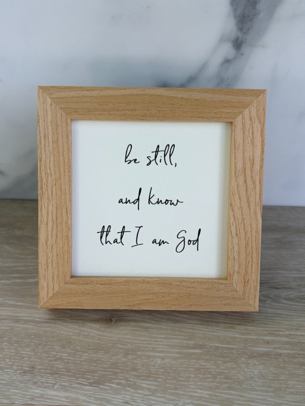 Be Still And Know Framed Canvas Sign 4x4 Natural Boho Rustic Tiered Tray Shelf